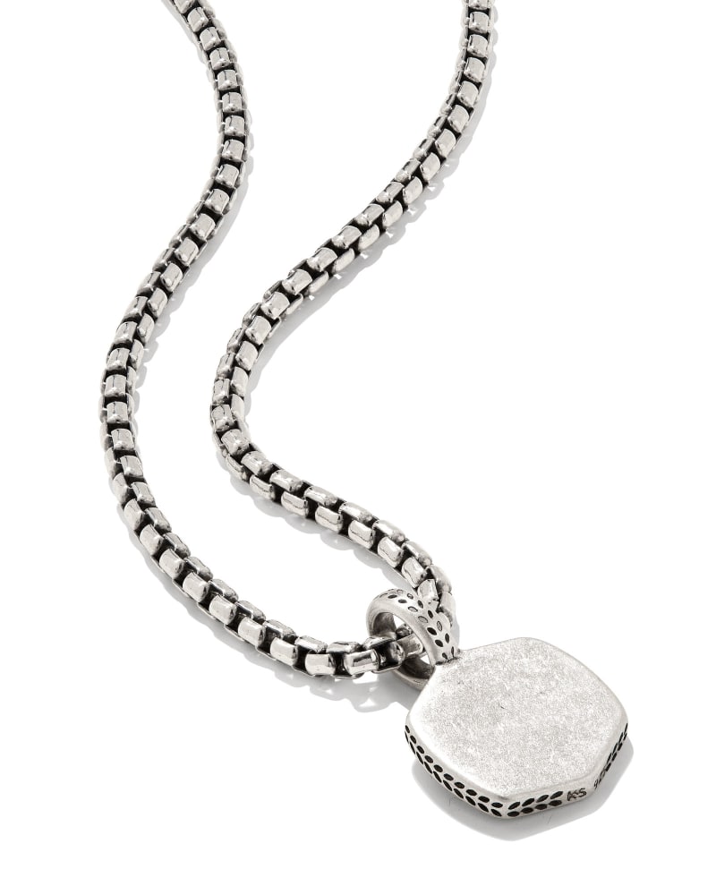  Davie Metal Charm Necklace In Oxidized Sterling Silver