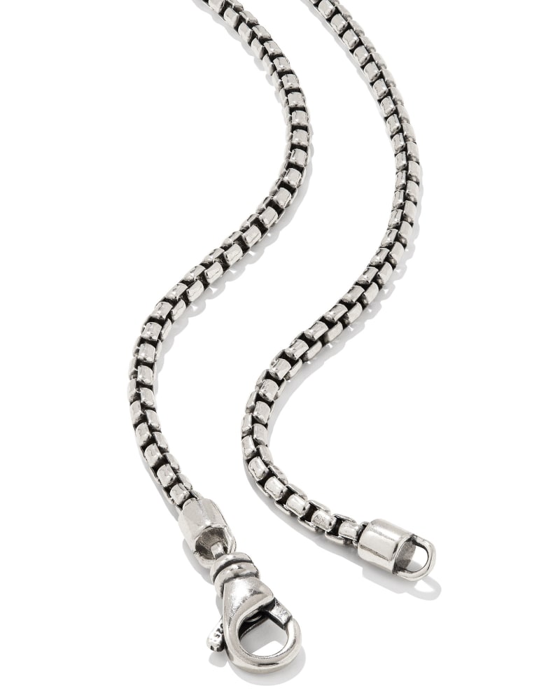  Davie Metal Charm Necklace In Oxidized Sterling Silver