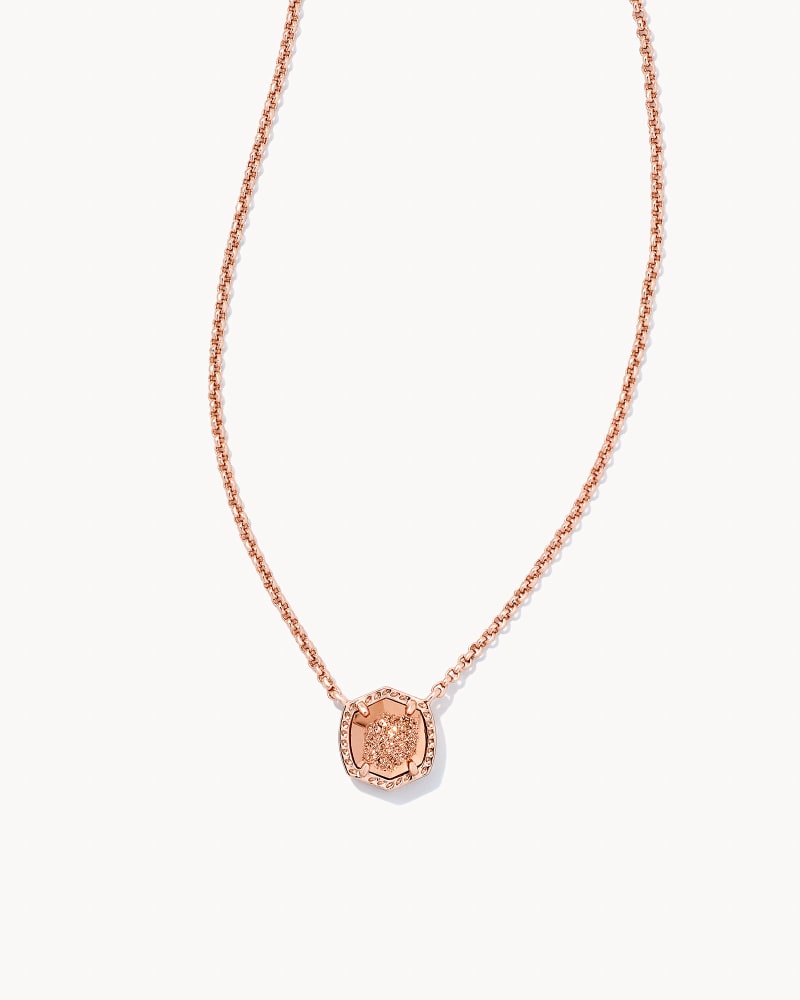  Davie Rose Gold Pendant Necklace In Rose Gold Drusy