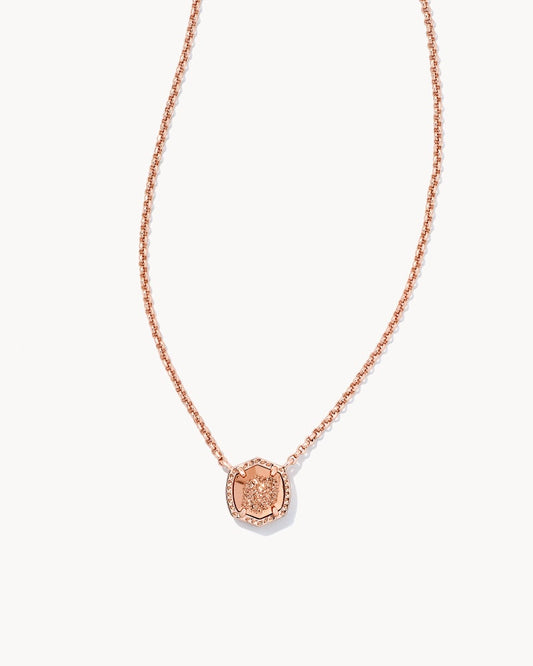  Davie Rose Gold Pendant Necklace In Rose Gold Drusy