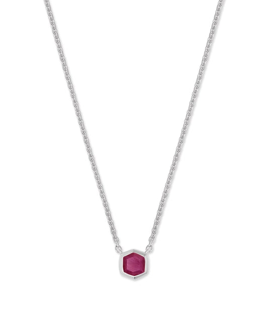  Davie Sterling Silver Pendant Necklace In Ruby