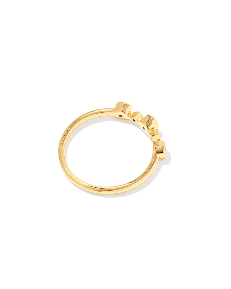  Davie 18k Gold Vermeil Trio Band Ring In White Sapphire