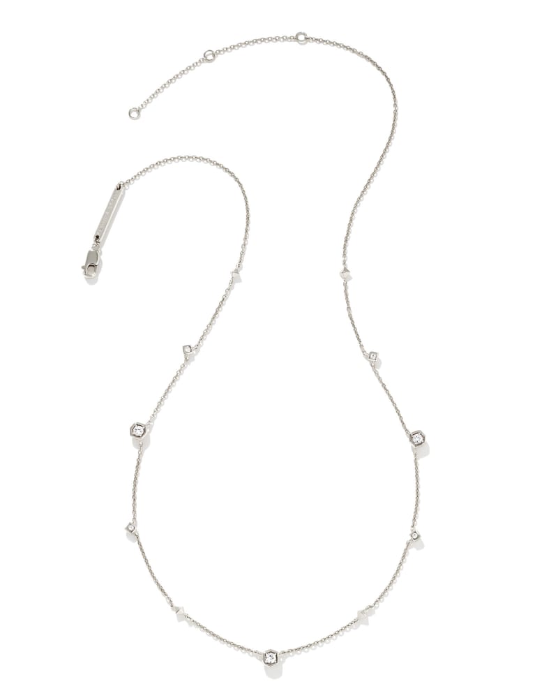  Davie Sterling Silver Trio Strand Necklace In White Sapphire