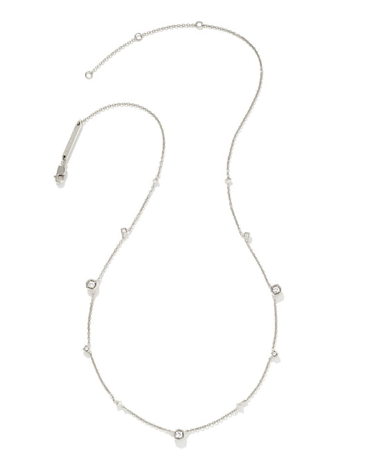  Davie Sterling Silver Trio Strand Necklace In White Sapphire