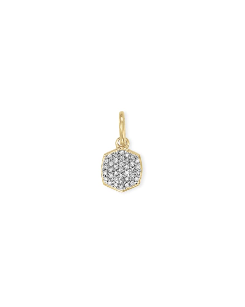  Davis 18k Gold Vermeil Charm In White Diamond