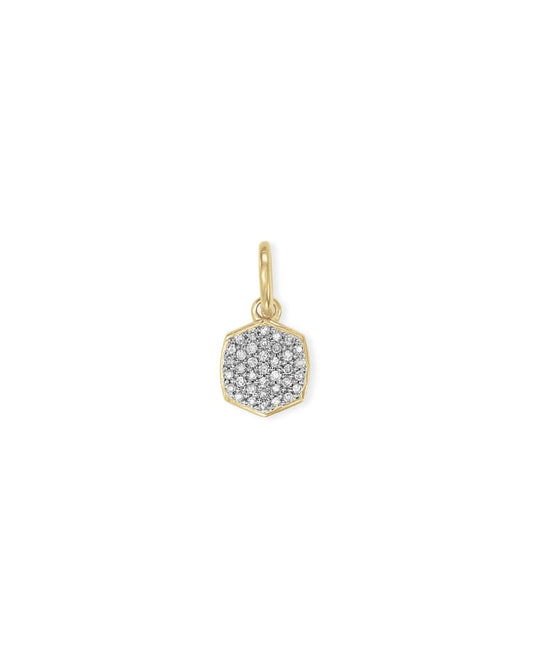  Davis 18k Gold Vermeil Charm In White Diamond