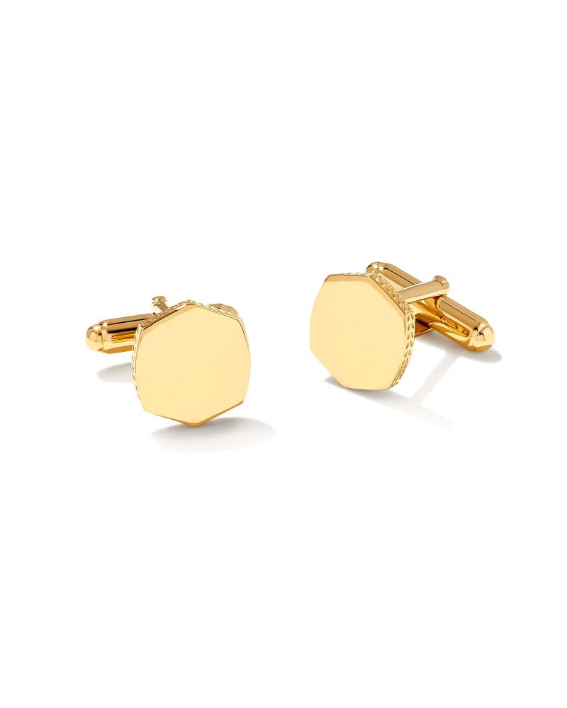  Davis Cuff Links In 18k Gold Vermeil