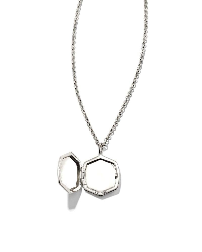  Davis Locket Charm Necklace In Sterling Silver
