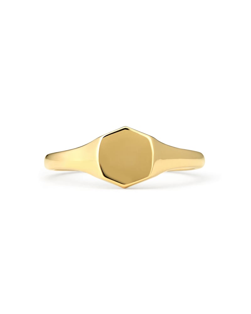 Davis Signet Ring In 18k Gold Vermeil