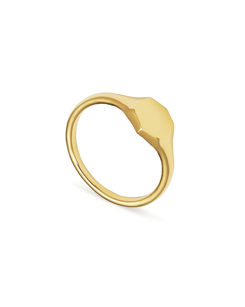  Davis Signet Ring In 18k Gold Vermeil