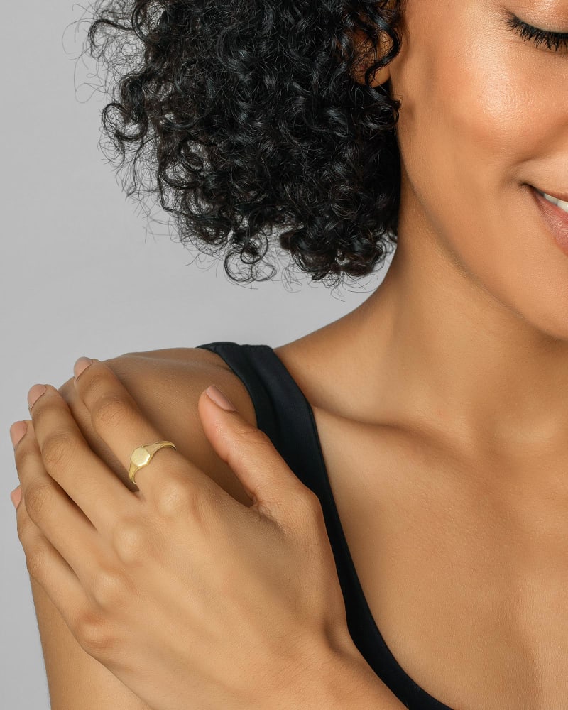  Davis Signet Ring In 18k Gold Vermeil