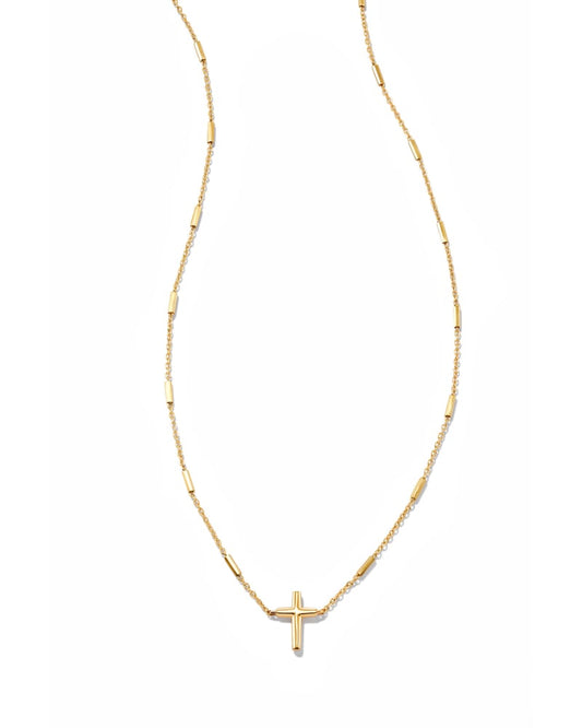  Delicate Cross Pendant Necklace In 14k Yellow Gold