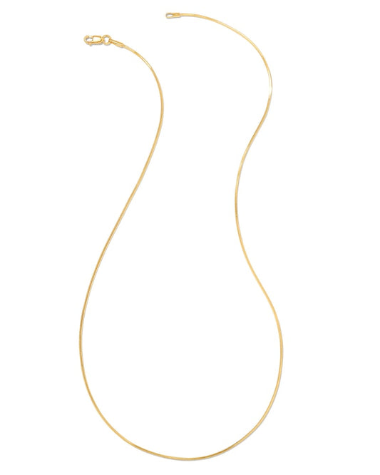 Diamond Cut Snake Chain Necklace In 18k Gold Vermeil