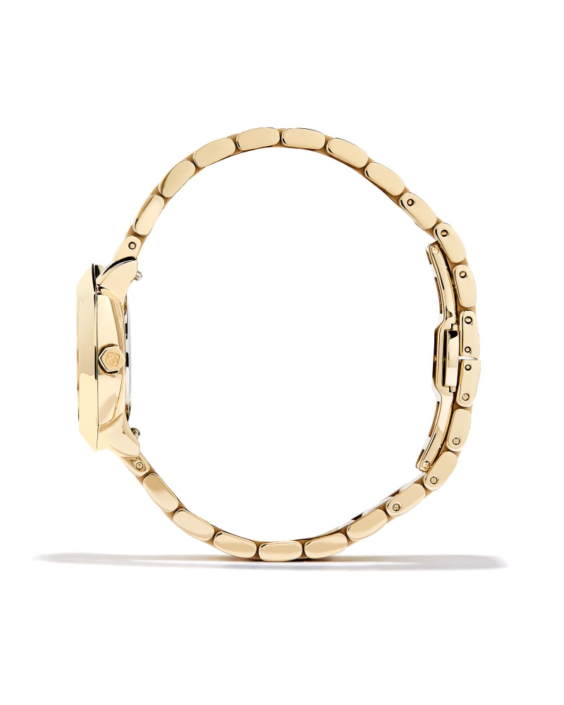  Dira Gold Tone Stainless Steel 28mm Watch In Ivory Mother-of-Pearl