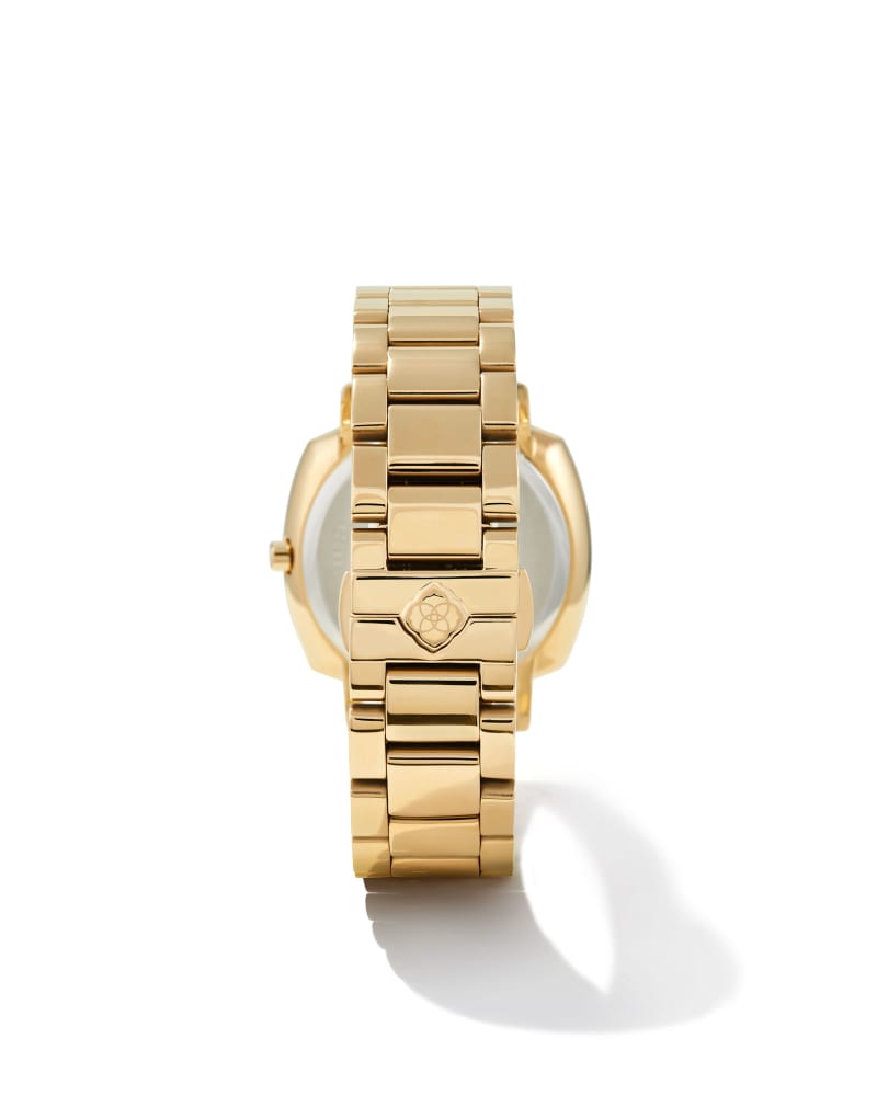  Dira Gold Tone Stainless Steel 38mm Diamond Dial Watch In Ivory Mother-of-Pearl