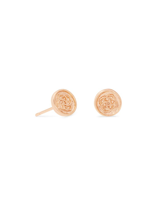  Dira Coin Stud Earrings In Rose Gold