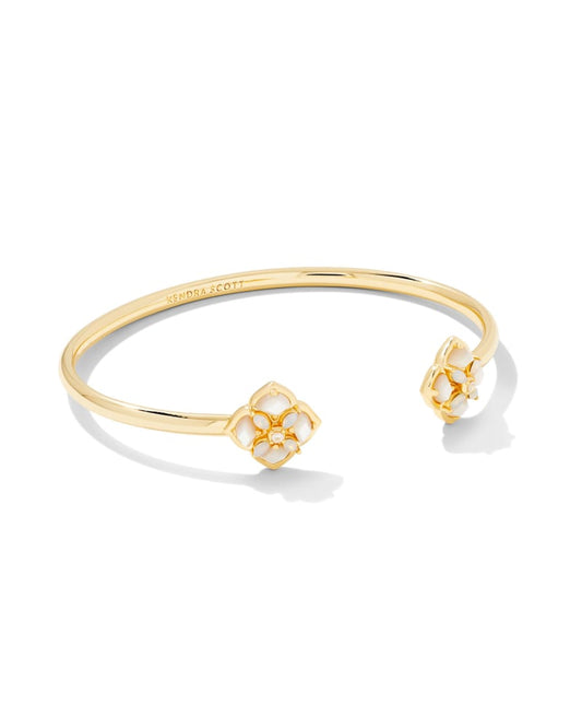  Dira Stone Gold Cuff Bracelet In Ivory Mix