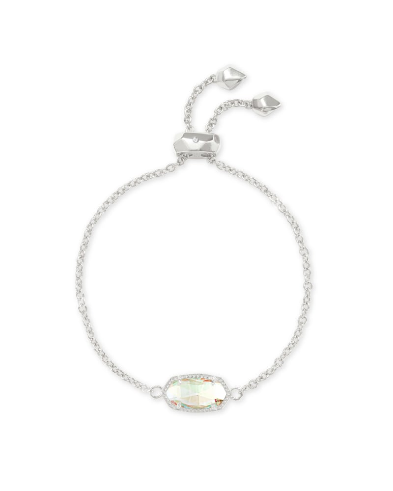  Elaina Silver Adjustable Chain Bracelet In Dichroic Glass
