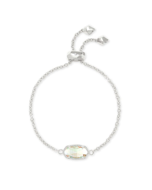  Elaina Silver Adjustable Chain Bracelet In Dichroic Glass