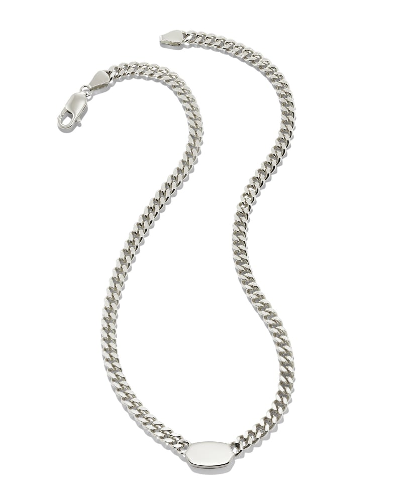  Elisa Curb Chain Necklace In Sterling Silver