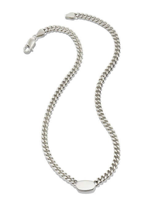  Elisa Curb Chain Necklace In Sterling Silver