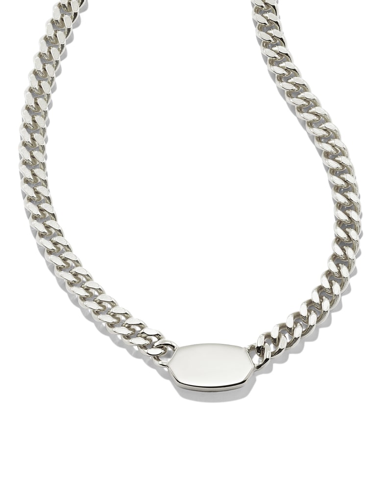  Elisa Curb Chain Necklace In Sterling Silver
