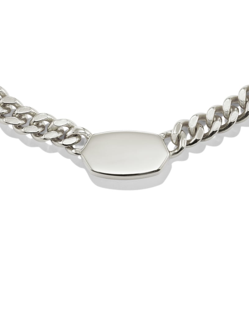  Elisa Curb Chain Necklace In Sterling Silver