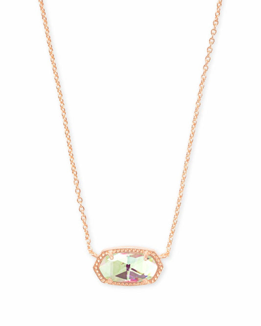  Elisa Rose Gold Pendant Necklace In Dichroic Glass