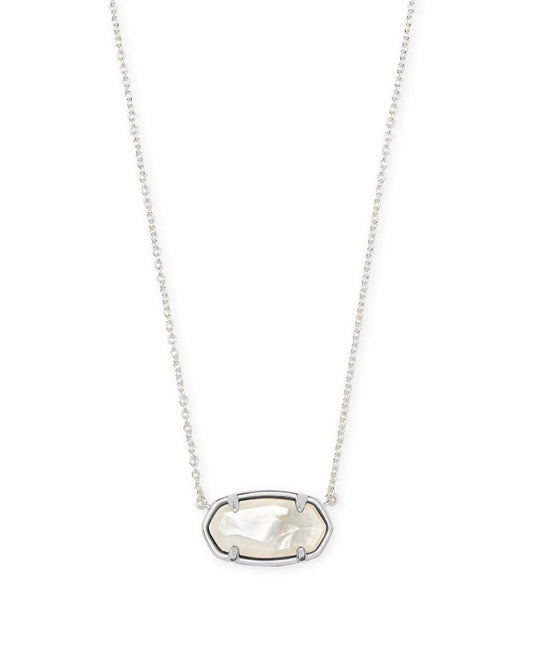  Elisa Sterling Silver Pendant Necklace In Ivory Mother-of-Pearl