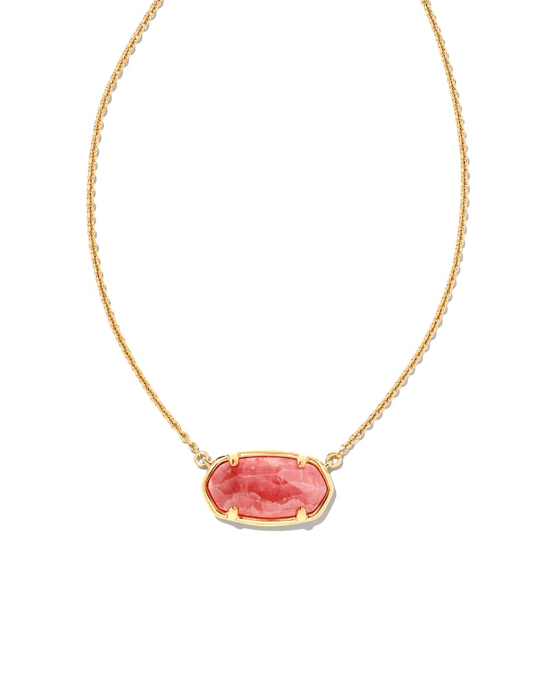  Elisa 18k Gold Vermeil Pendant Necklace In Pink Rhodochrosite