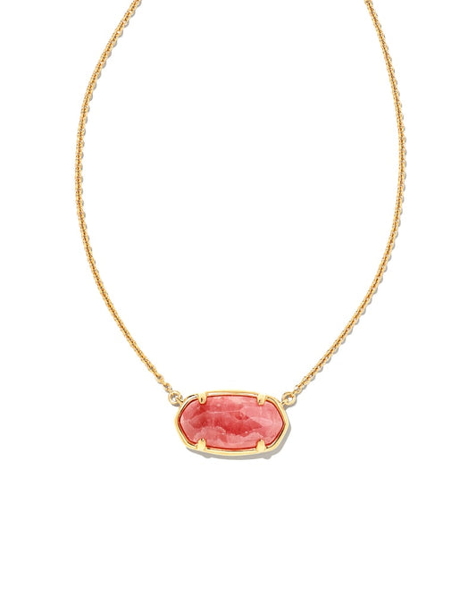  Elisa 18k Gold Vermeil Pendant Necklace In Pink Rhodochrosite