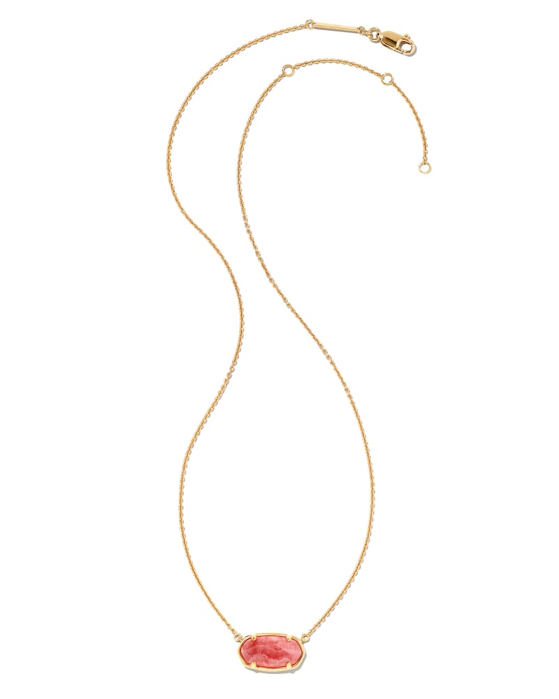  Elisa 18k Gold Vermeil Pendant Necklace In Pink Rhodochrosite