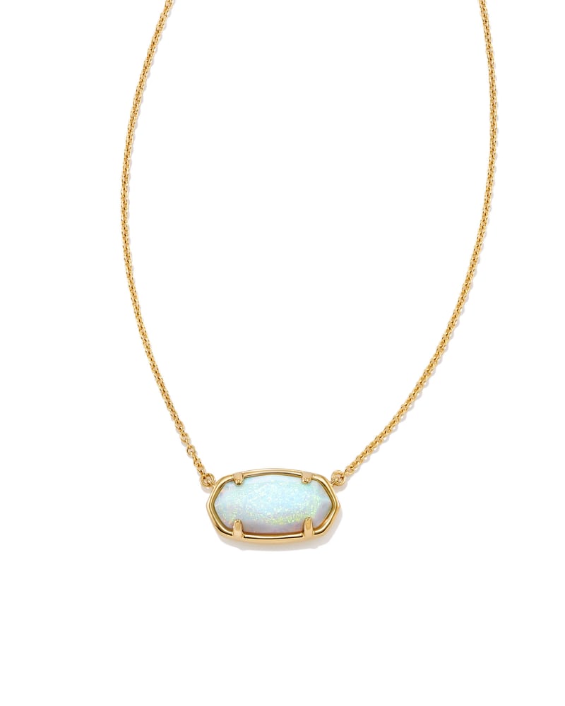  Elisa 18k Gold Vermeil Pendant Necklace In White Sterling Opal