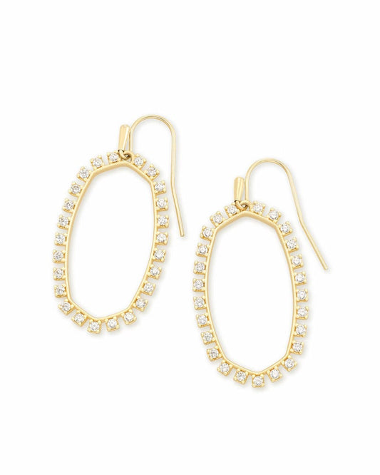  Elle Open Frame Crystal Drop Earrings In Gold