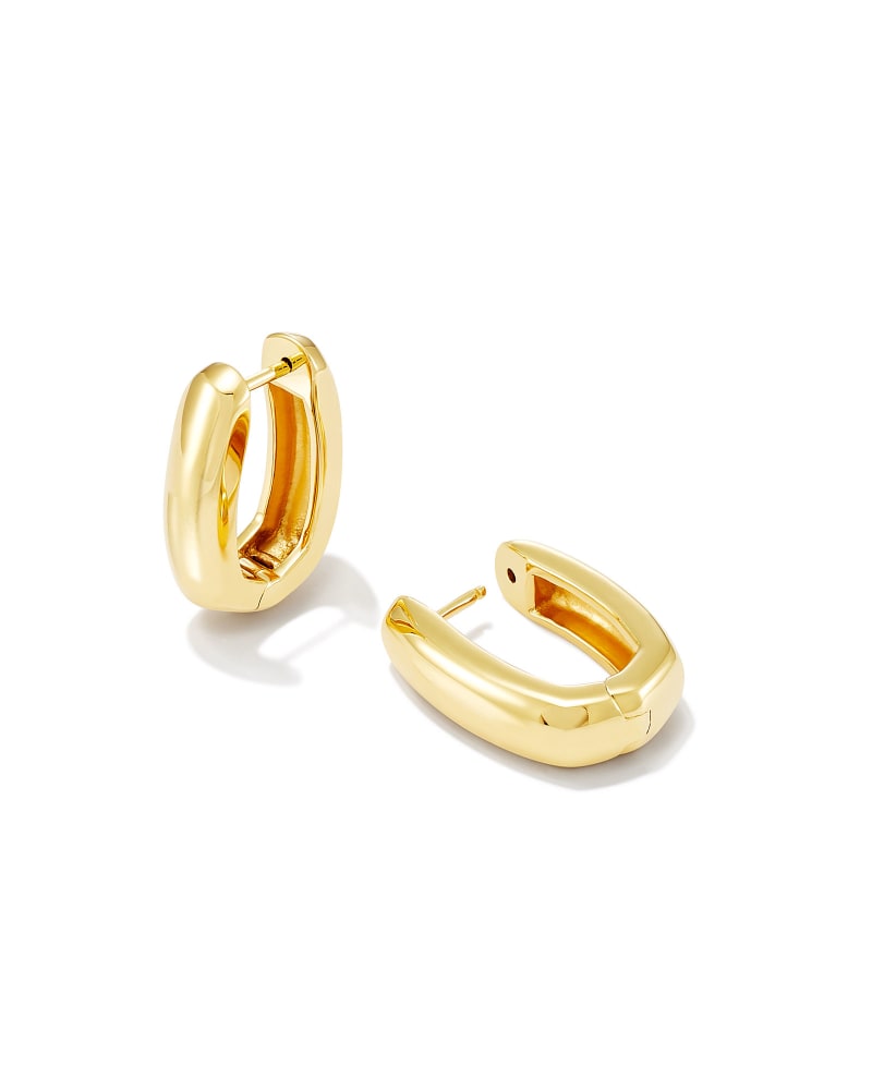  Ellen Wide Huggie Earrings In 18k Gold Vermeil