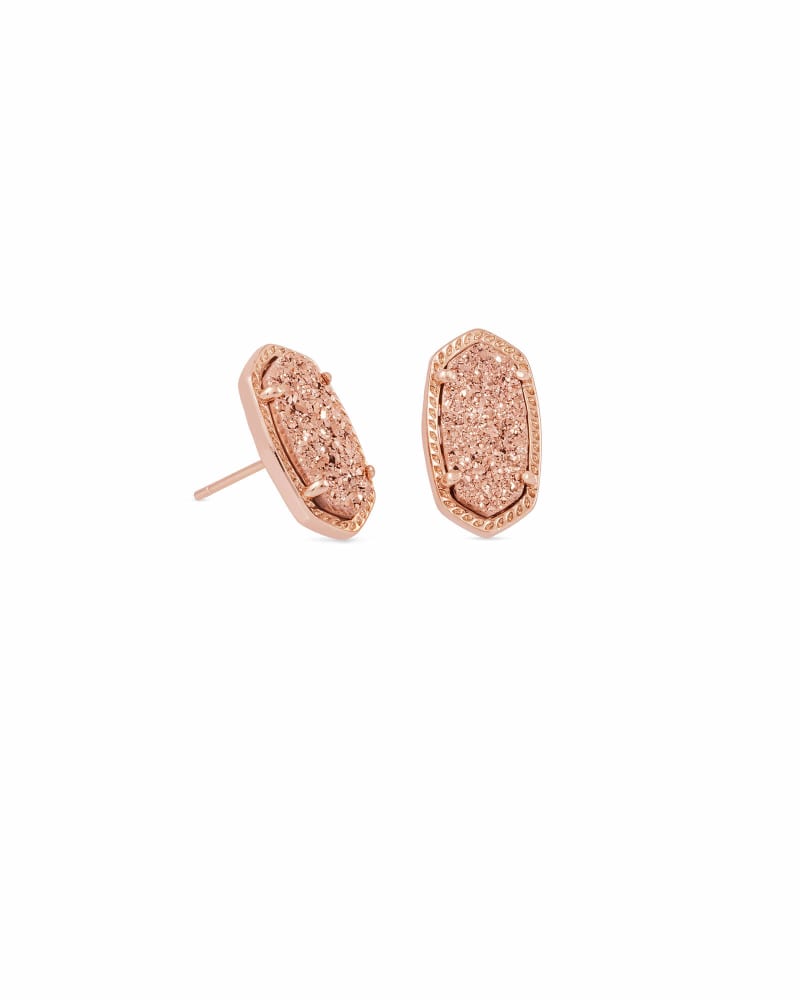  Ellie Rose Gold Stud Earrings In Rose Gold Drusy