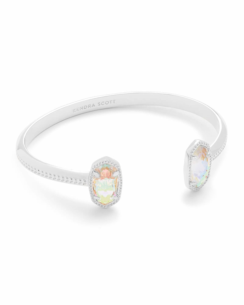  Elton Silver Cuff Bracelet In Dichroic Glass