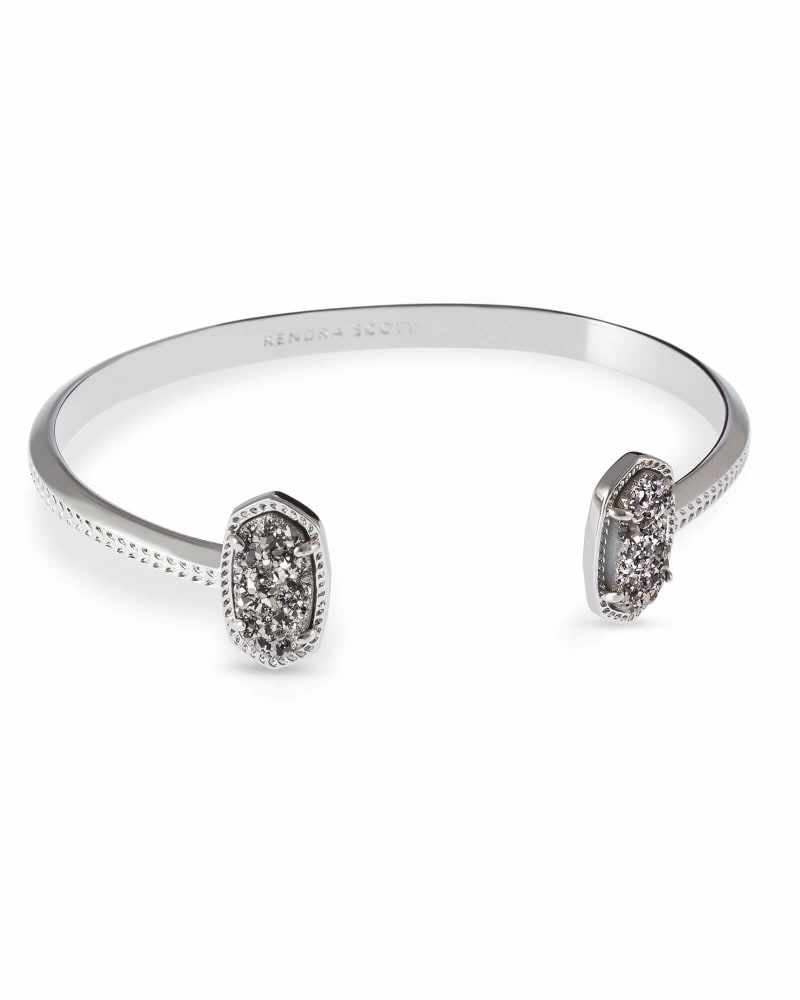  Elton Silver Cuff Bracelet In Platinum Drusy