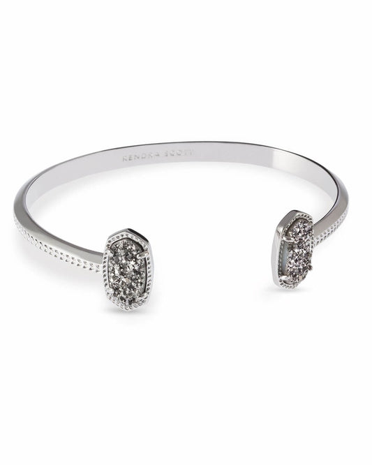  Elton Silver Cuff Bracelet In Platinum Drusy