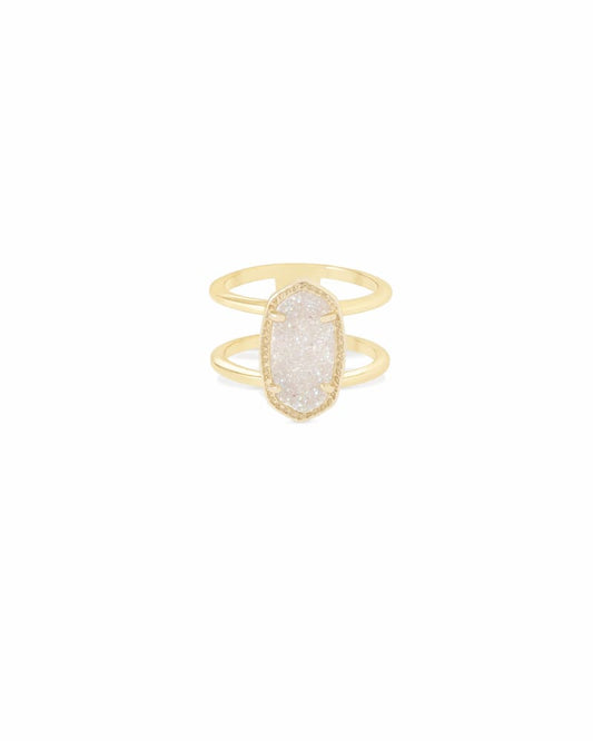  Elyse Gold Ring In Iridescent Drusy