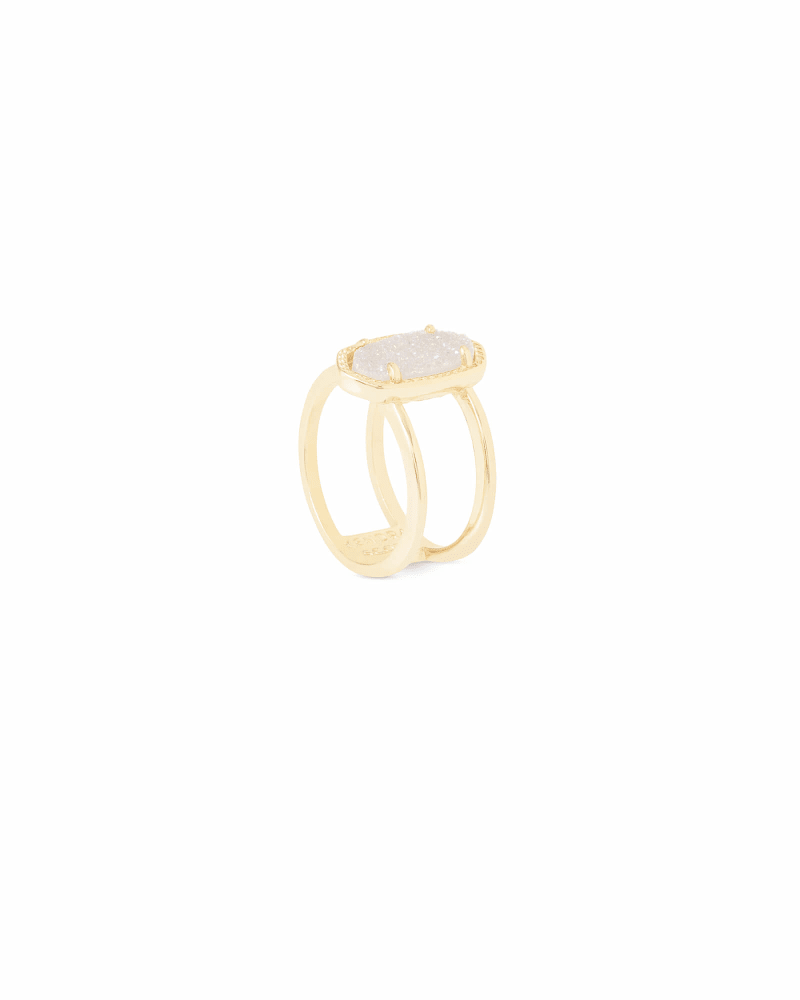  Elyse Gold Ring In Iridescent Drusy