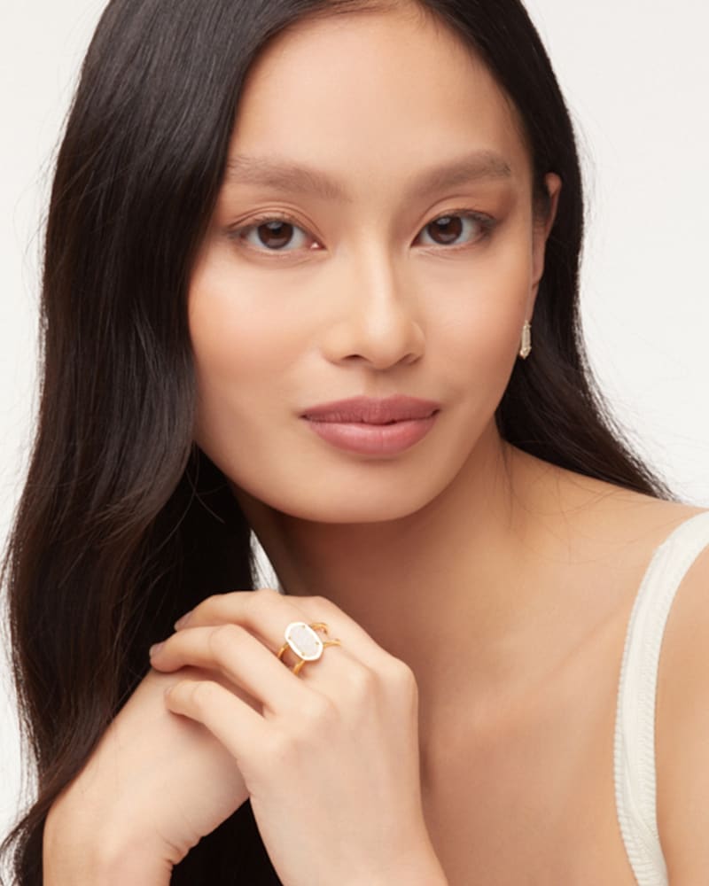 Elyse Gold Ring In Iridescent Drusy