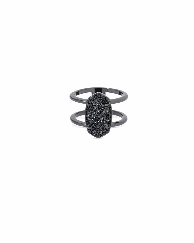  Elyse Gunmetal Ring In Black Drusy