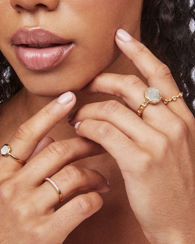  Ensley 18k Gold Vermeil Band Ring In White Diamond