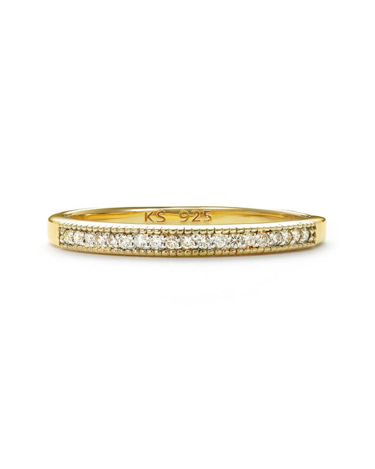  Ensley 18k Gold Vermeil Band Ring In White Diamond