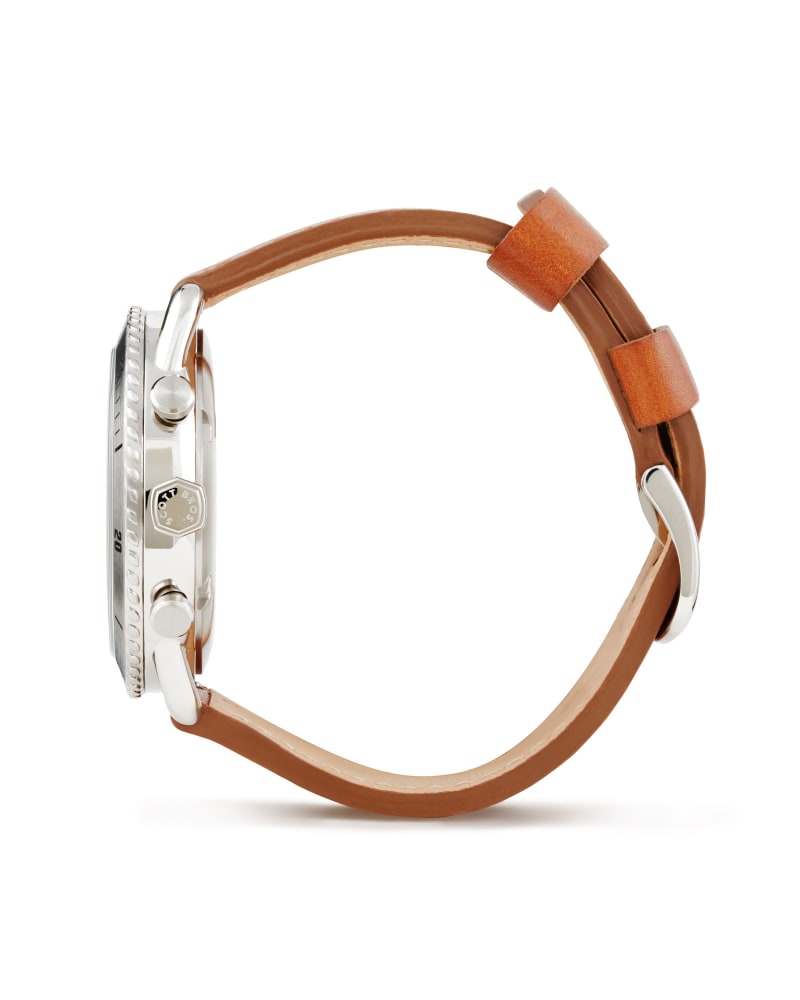 Evans Stainless Steel 44mm Chronograph Watch In Ivory