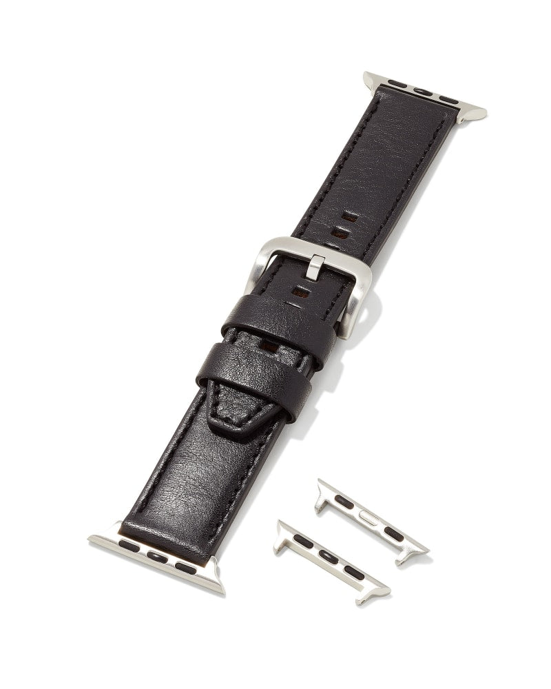  Evans Leather Watch Band In Black