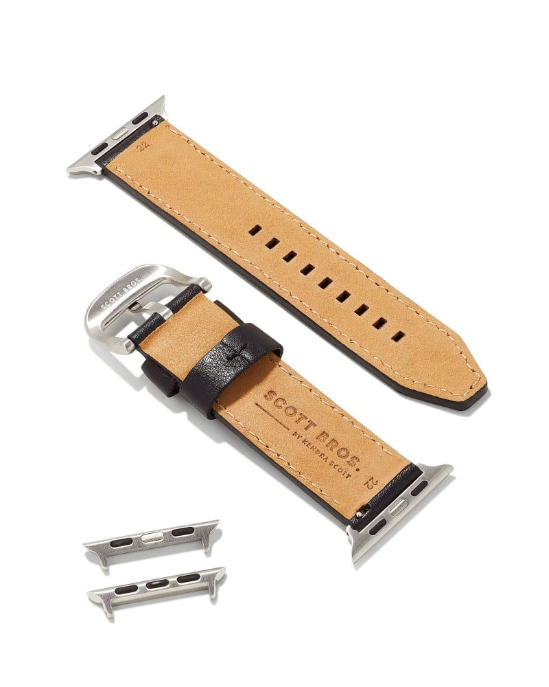  Evans Leather Watch Band In Black