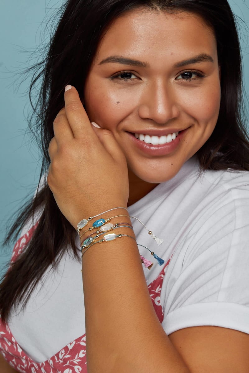  Everlyne Multicolor Cord Friendship Bracelet In Dichroic Glass