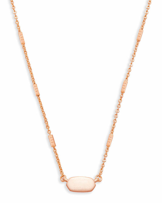  Fern Pendant Necklace In Rose Gold